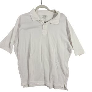 Pine Trails Mens Pique Polo Shirt White Cotton Blend Short Sleeve 2XL Preowned